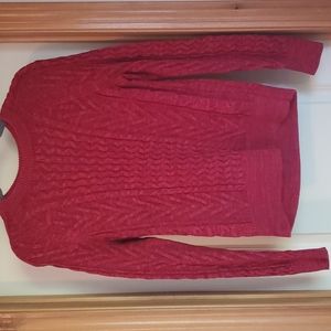 Like new Gap red cable knit sweater with purple and pink threaded in